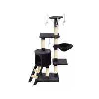 Mundo Online - Torre Para Gatos Con Casa, Rascador Y Juguetes Gris