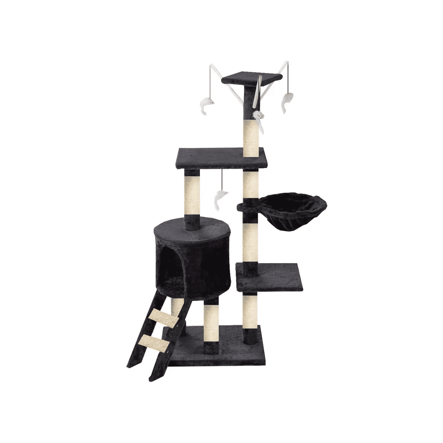 Mundo Online - Torre Para Gatos Con Casa, Rascador Y Juguetes Gris