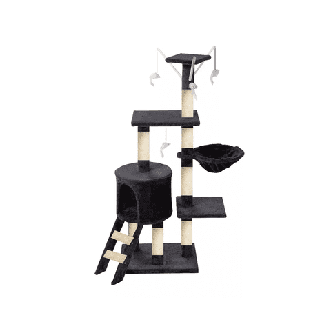 Mundo Online - Torre Para Gatos Con Casa, Rascador Y Juguetes Gris