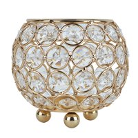 Bothyi - Portavelas De Cristal Romántico, Candelabro De Luz De Té, Metal Para Decoración De Boda, 10Cm X 8Cm