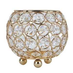 Bothyi - Portavelas De Cristal Romántico, Candelabro De Luz De Té, Metal Para Decoración De Boda, 10Cm X 8Cm