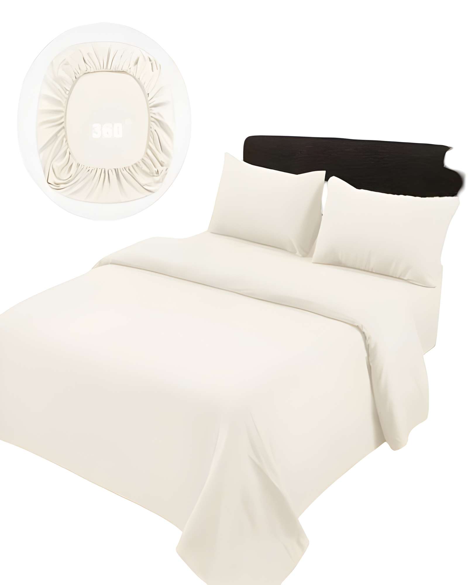 Genérico - Juego De Sabanas De 500 Hilos Plaza Y Media Beige Claro