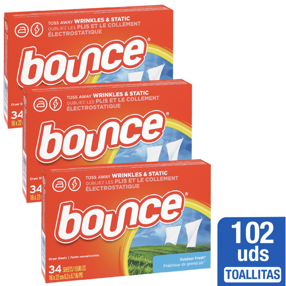 Pack x 3 Toallitas Suavizantes Anti-Estática Bounce 34 Unid