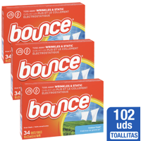 Pack X 3 Toallitas Suavizantes Anti-Estática Bounce 34 Unid