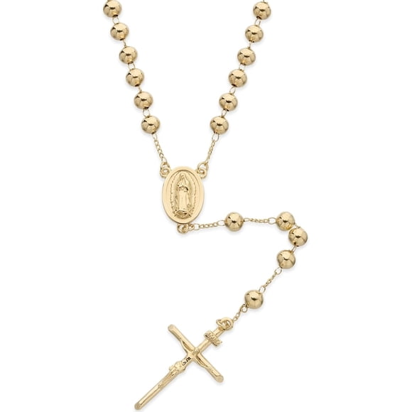 Collar rosario IMPRESSIVE con cuentas chapadas en oro de 14k