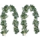 thumbnail image 1 of Paquete de 2 guirnaldas artificiales de hojas de eucalipto de 13 pies con enredaderas de sauce, hojas, plantas colgantes para bodas, fiestas, centros de mesa para el hogar, caminos de mesa para interi, 1 of 7