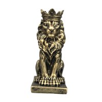 Bothyi - Figura Decorativa De León Con Corona Para Mesa, De 5,7 Pulgadas De Alto, Para Hoteles, Versátil, Color Bronce