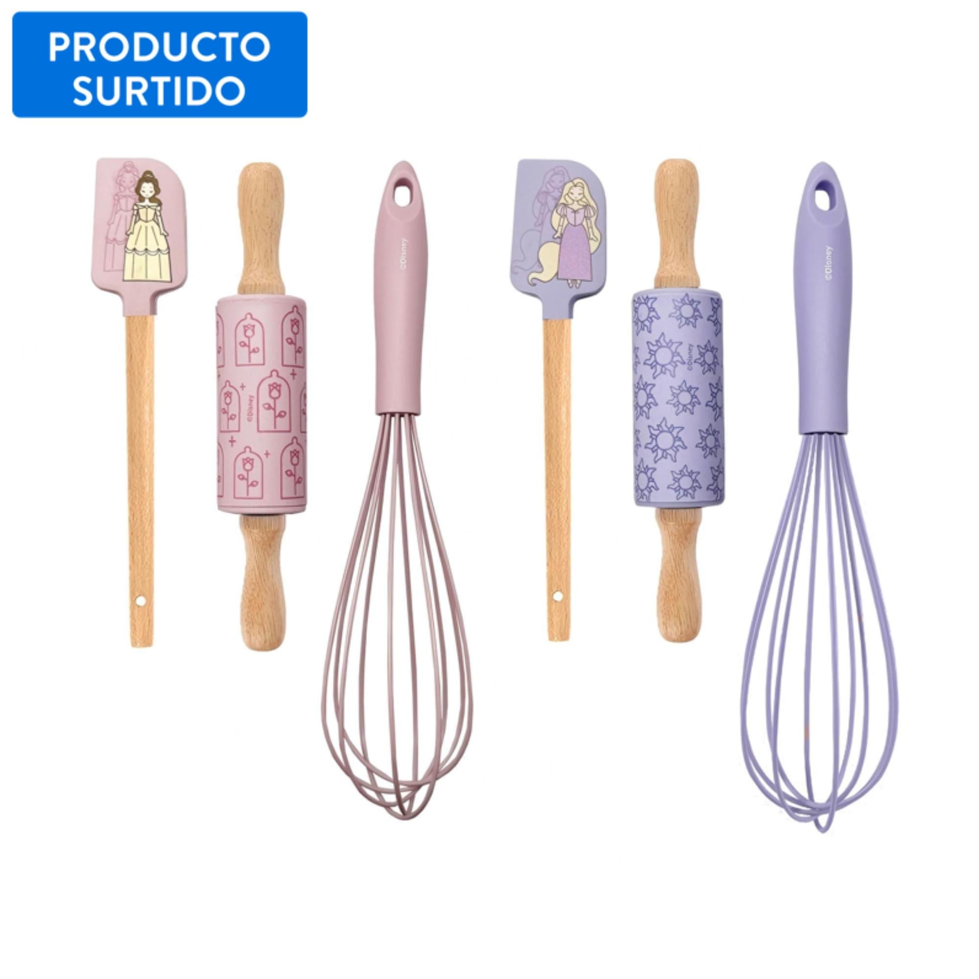 Juego De Utensilios 3 Piezas Silicona - Madera, Producto Surtido, 1 Un Disney