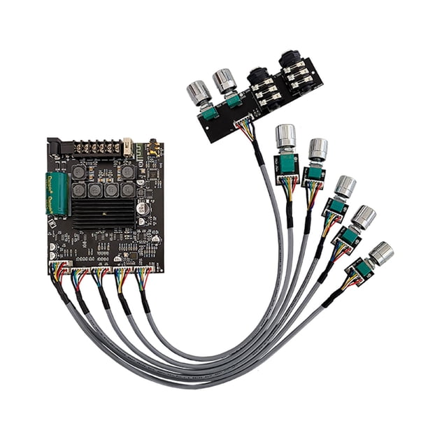 Plantilla de amplificador de micrófono/ TPA3116D2/ Distancia de transmisión de 15M/ Micrófonos de 2 vías V5.1 Zk-Am100F DSP Reverberación 50Wx2+100W