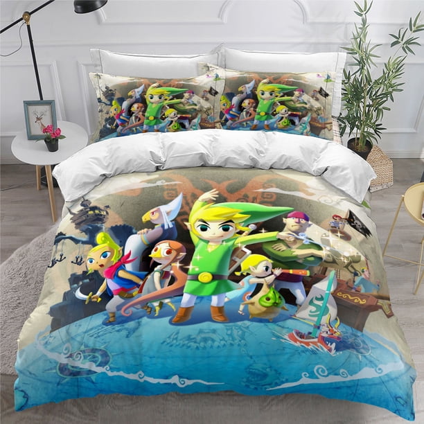Zelda Anime Game 3D Digital Printed Quilt Cover Three-Piece Foreign Trade Amazon Quilt Cover