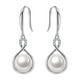 thumbnail image 3 of Aros Paris Jewelry 18K White Gold Freshwater Pearl 8MM Created Sapphire Dangling Infinity Plated, 3 of 3