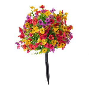 Bothyi - Flor Artificial Que No Se Decolora, Flores Falsas Para Exterior, Flores Para Interior, Jardín De Primavera, Color Violeta