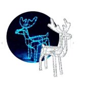 Aladdins Shop - Reno De Navidad Adornos De Pascua Ciervo Navideño Con Movimiento Y Luz Azul 120 Cm