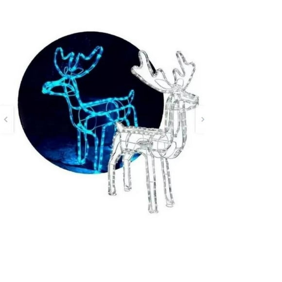 Reno de Navidad Adornos de Pascua Ciervo Navideño con Movimiento y Luz Azul 120 cm