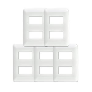 Genérico - Pack 5 Placa Doble Con Soporte Blanco