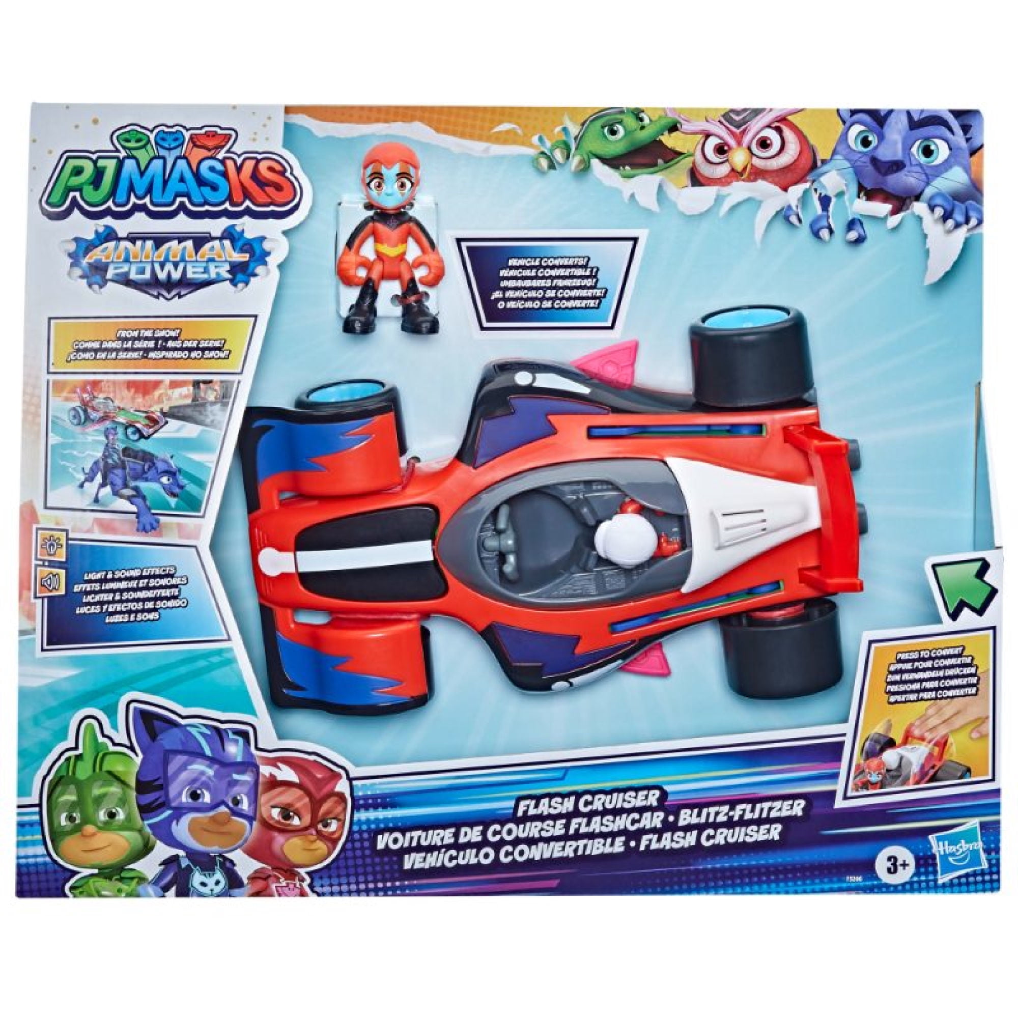 Vehículo Figura de Acción Pj Masks Animal Power Vehiculo Convertible