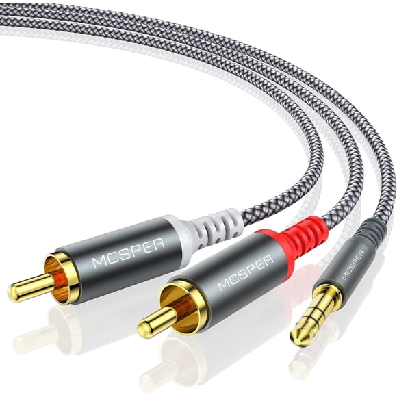 Cable AUX MCSPER de 3,5 mm a 2 RCA, 6,6 pies