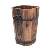 Magideal - Maceta De Madera Tipo Barril, Ideal Como Regalo De Cumpleaños, Contenedor Rústico Para Plantas, Ideal Para Patio Interior Y Exterior, Oficina, Porche. S
