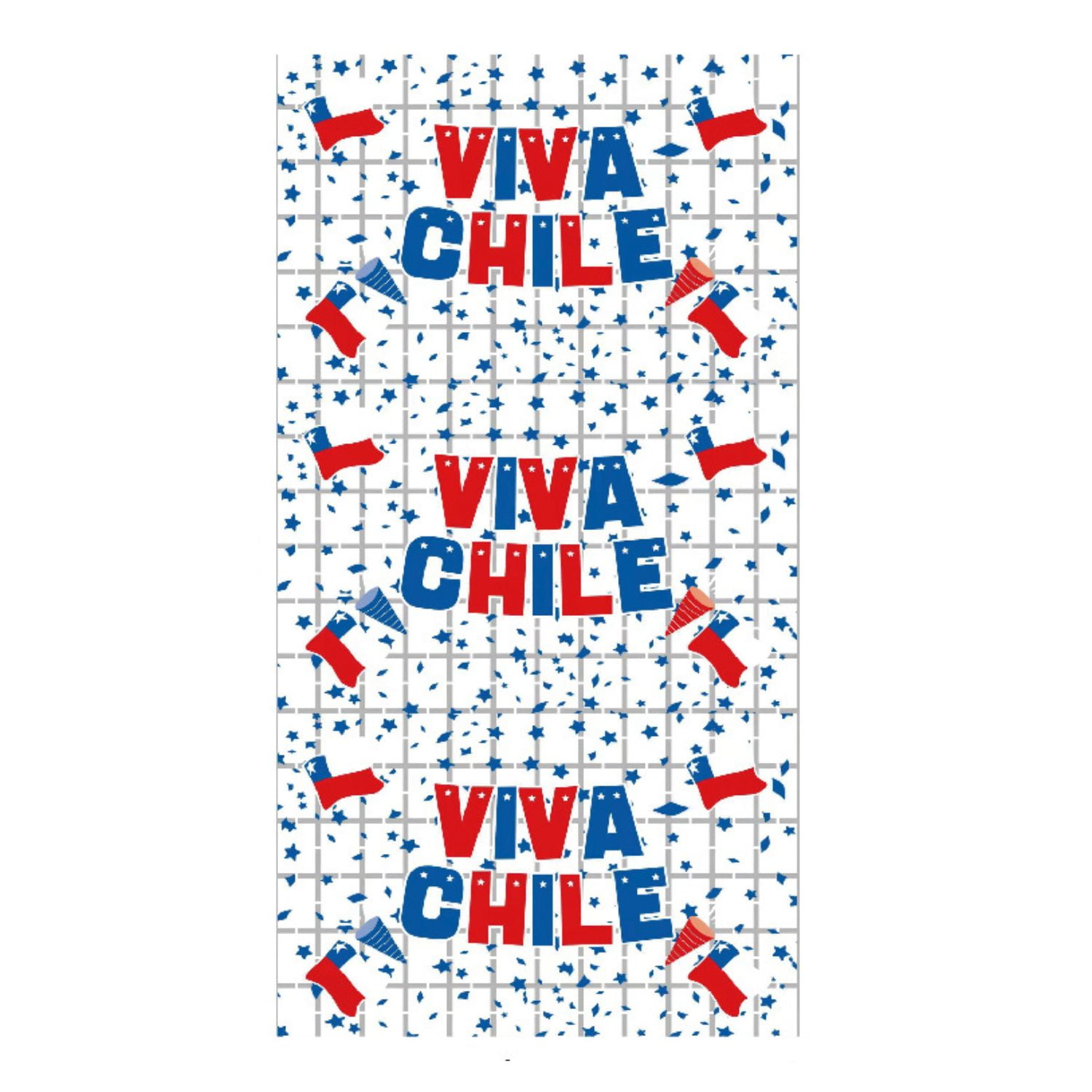 Genérico - Cortina Decorativa 2x1 M Diseño Viva Chile Fiestas Patrias