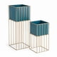 thumbnail image 1 of Set 2 Porta Macetero Pedestal Maceta Plantas Verde Dorado, 1 of 7
