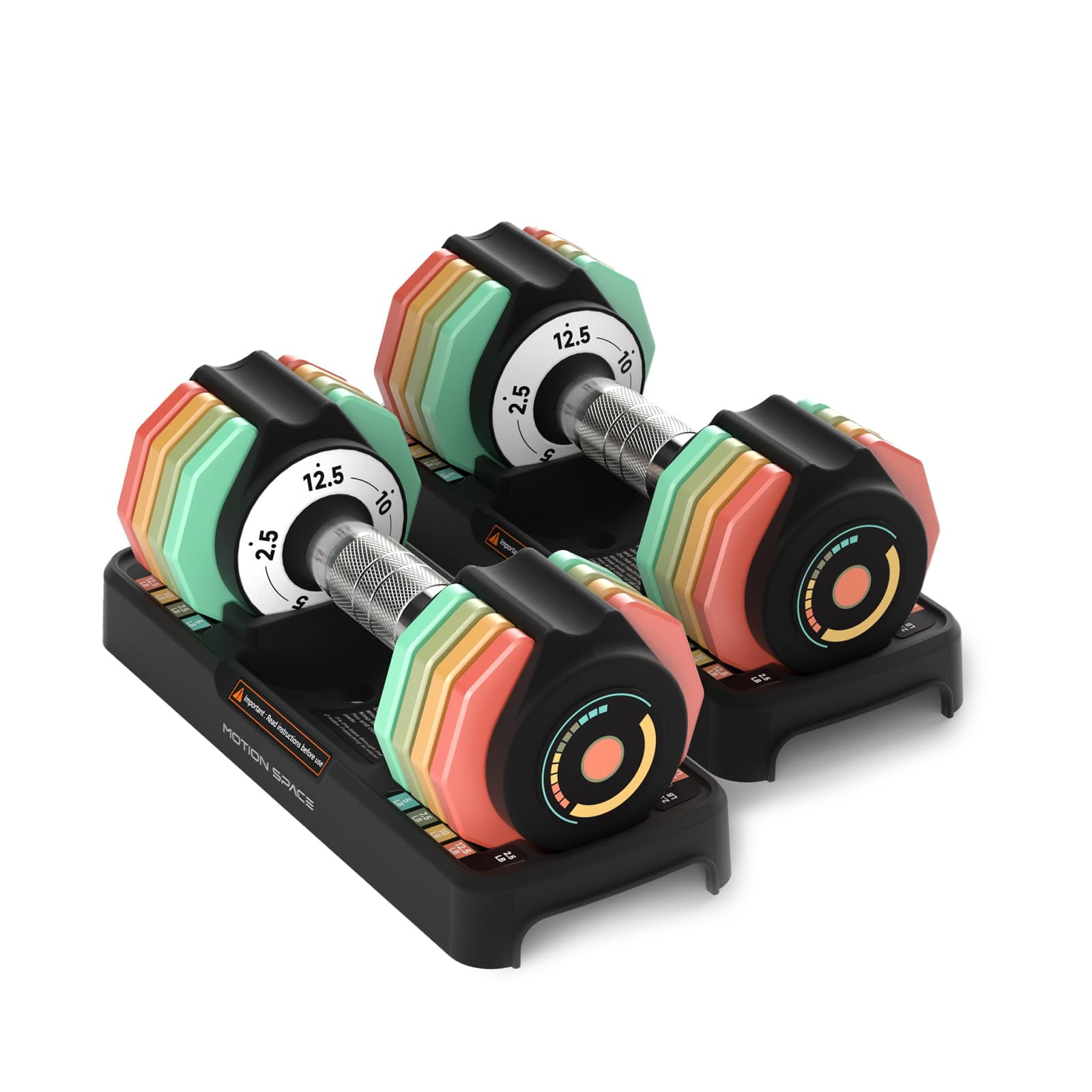 Par De Mancuernas Ajustables Motion Space De 12.5 Lb, Ajuste Rápido