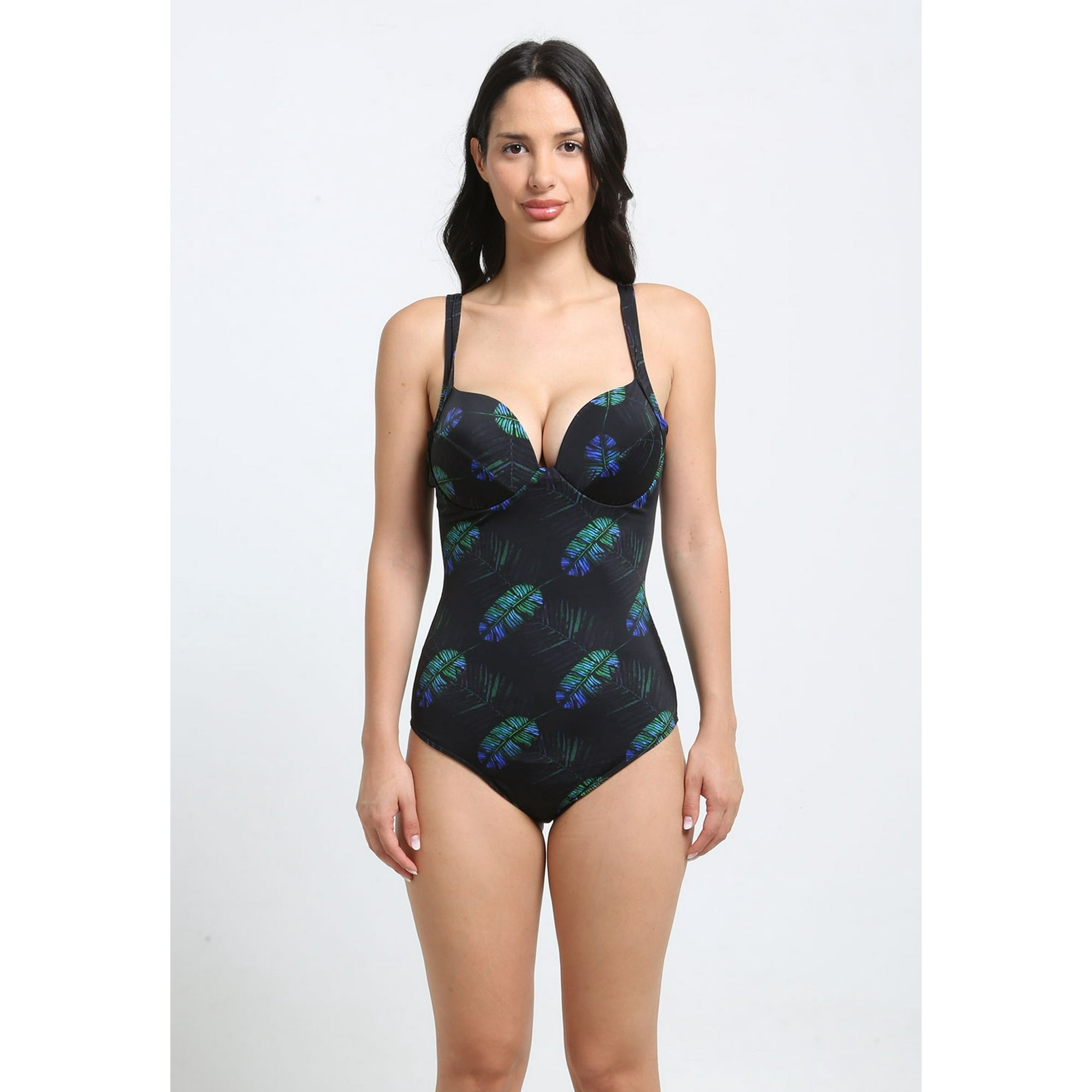 Samia - Enterito De Una Pieza Estampado Negro L