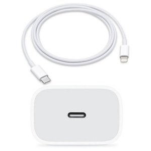 Cargador Apple Usb-C 20W Original Con Cable C Lightning 1Mt Blanco
