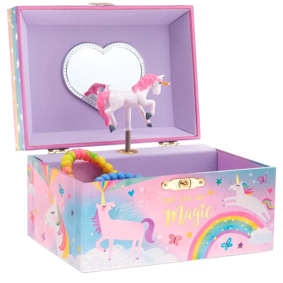 Caja de Joyas Jewelry Keeper Algodón de Azúcar Unicornio para Niñas