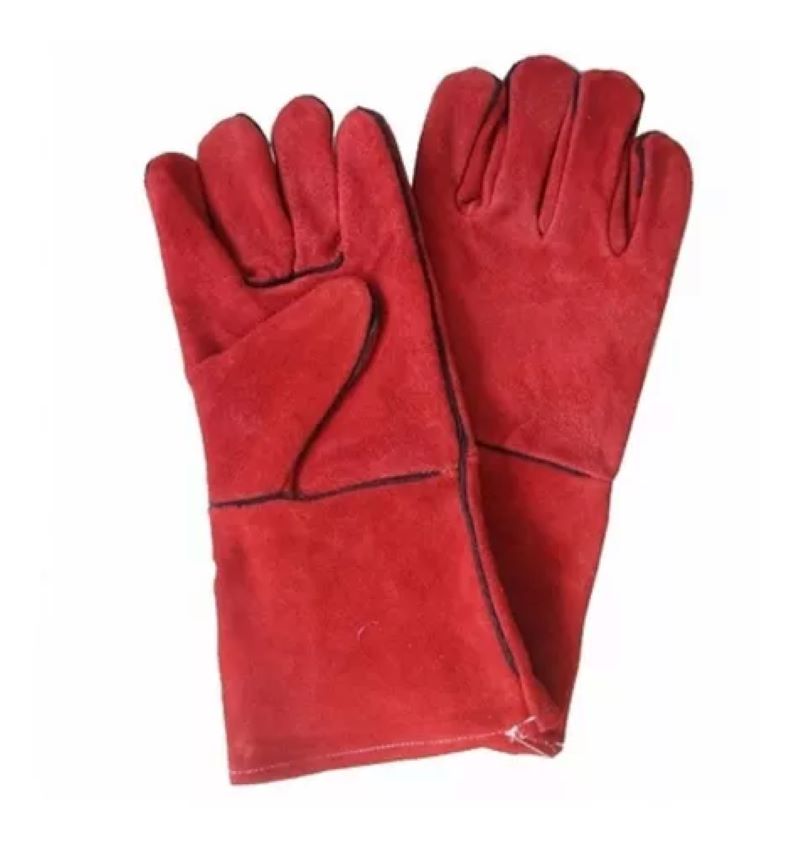 Metalfer - Guantes Descarne Soldador Rojo
