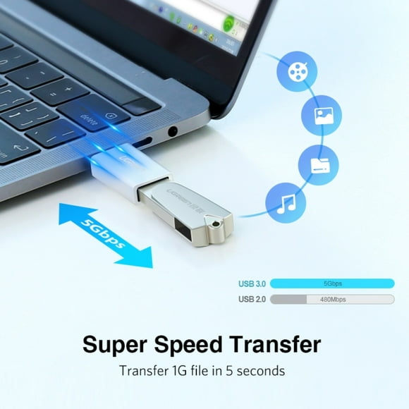 Adaptador M/h Otg Usb-c 3.1 /usb-a 3.0 Plastico Blanco Us173