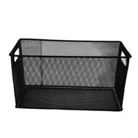 Magideal - Caja De Almacenamiento De Cd, Cesta De Malla Metálica, Cesta Multifunción Para Encimera, Cesta De Almacenamiento Abierta De Malla Para Garaje, Hogar, Negro
