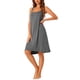 thumbnail image 4 of INSPIRE CHIC Camisón de Algodón para Mujer sin Mangas con Tirantes Finos Vestido de Dormir con Detalle de Espalda Cruzada Ajuste Suelto Ropa de Casa S Gris Oscuro, 4 of 6