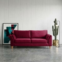Latam Home - Sofá Milan 3C Con Resortes Pocket Tela Velvet Burdeo
