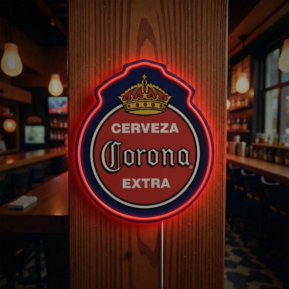 Letrero LED tipo placa Corona Extra de American Art Decor