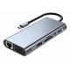 thumbnail image 1 of Adaptador Hub 4k 11 En 1 Usb-c Multipuertos 1000mbps Gris, 1 of 10