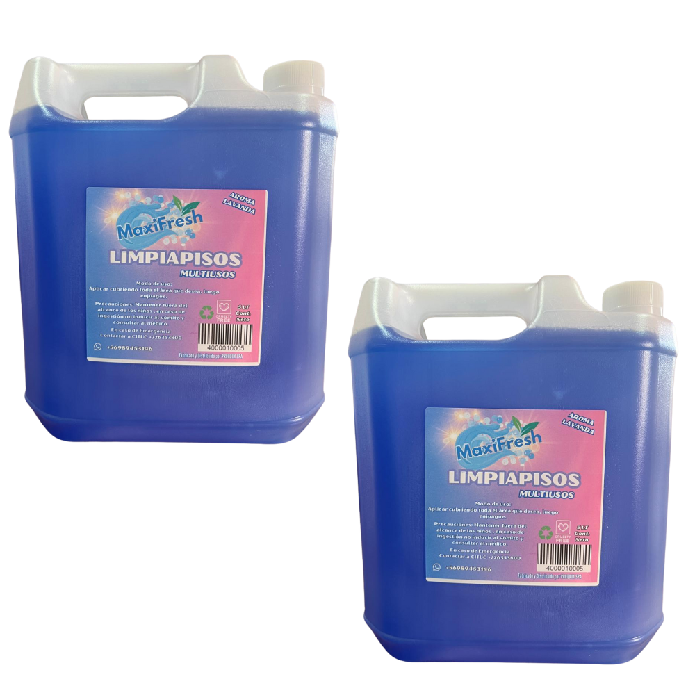 Limpiapiso Lavanda Maxifresh 5 Litros Eco Pack 2 Unidades
