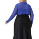 thumbnail image 3 of Agnes Orinda Women's Plus Size School College Manga Larga Abierta Frontal Transparente Malla Bolero Chaqueta Corta Cárdigans 4X Azul Real, 3 of 5