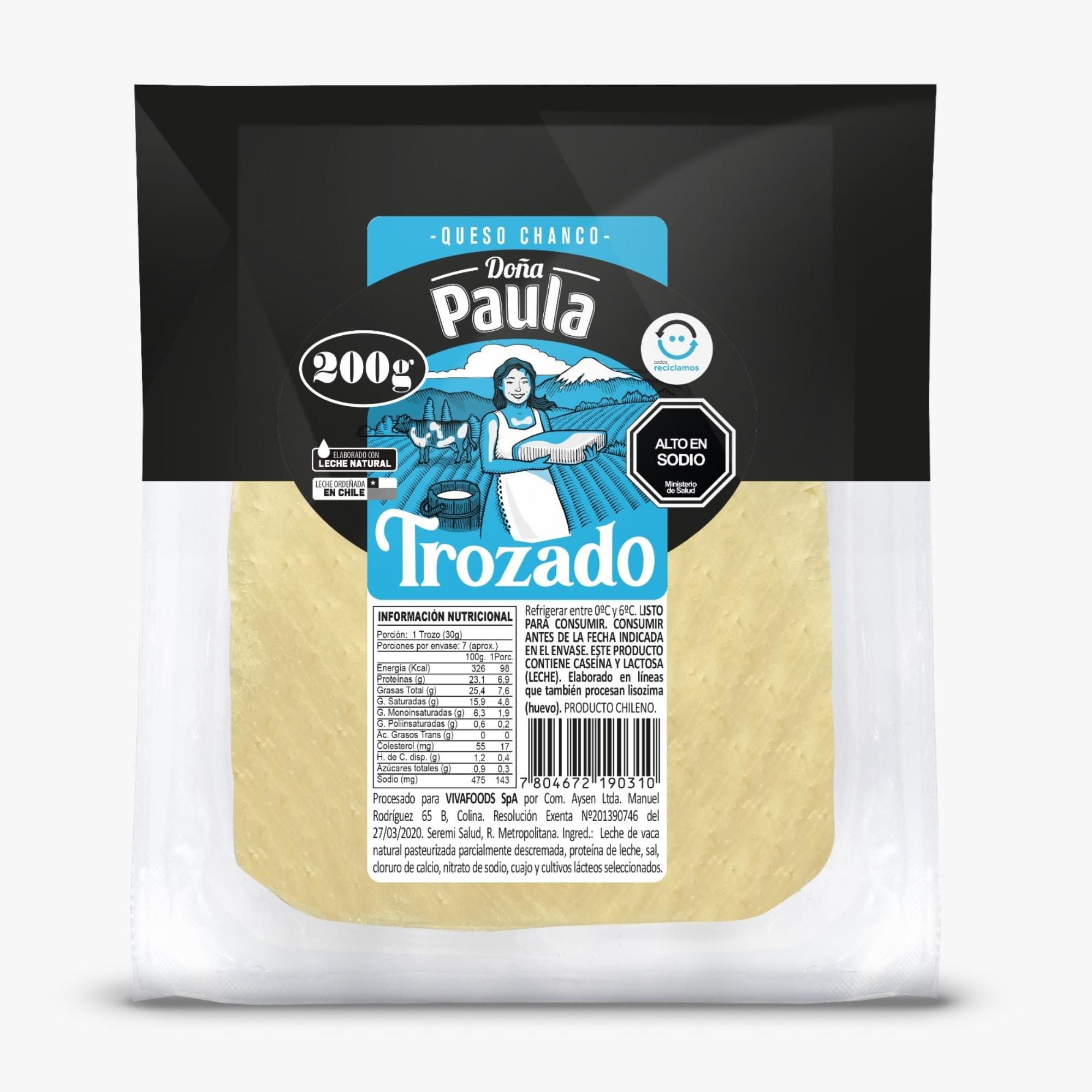 Queso Chanco Trozo 200 g Doña Paula