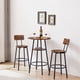 thumbnail image 1 of Round bar stool set with shelves, stool with backrest Rustic Brown, 23.6'' Dia x 35.4'' H, 1 of 3