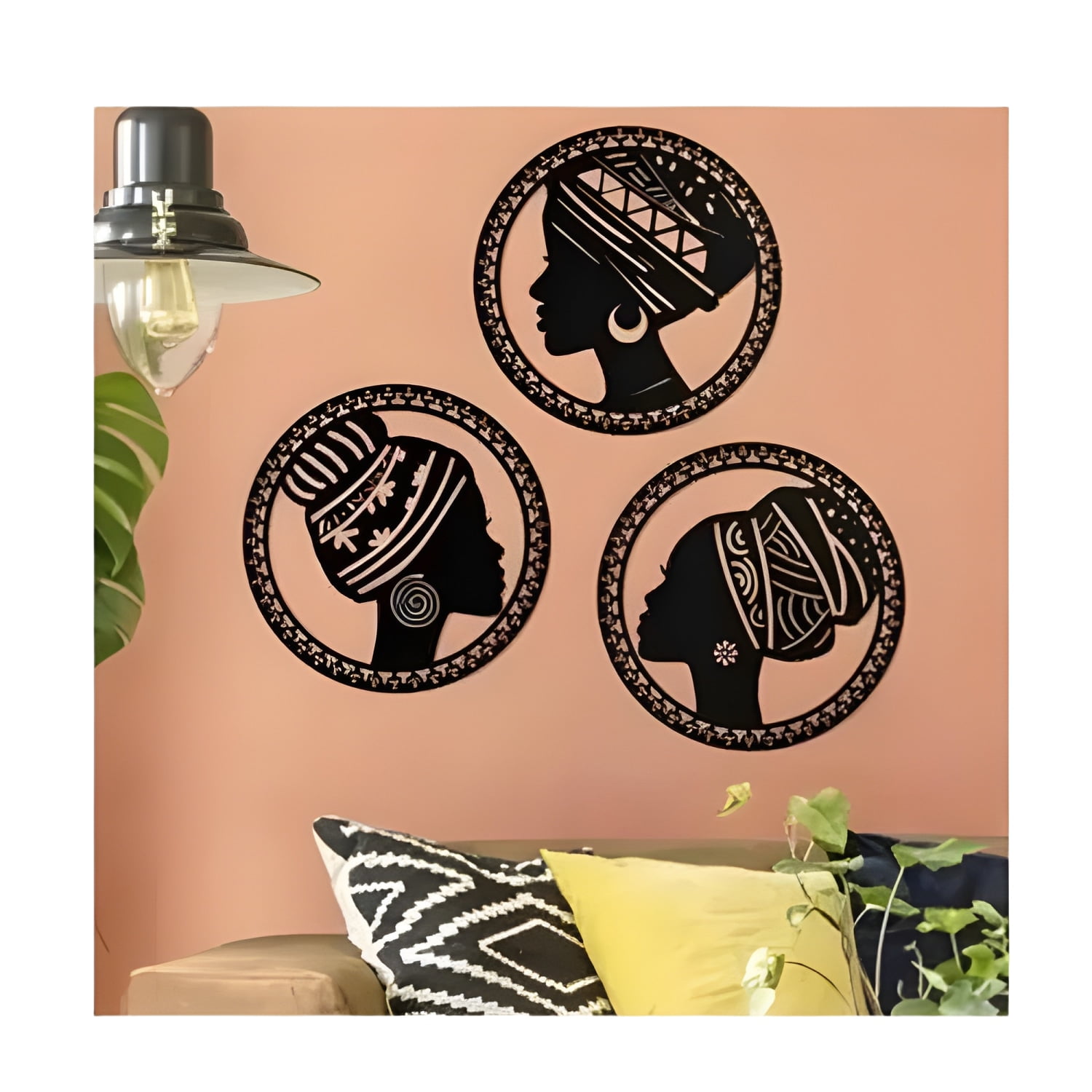 Genérico - Cuadros Decorativos Damas Africanas En Mdf