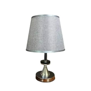 Importclick - Lampara Mesa Metal Gris 11X5X23 Cm