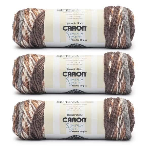 Yarn Caron Simply Soft Freckle Sienna, paquete de 3 unidades, 141 g, acrílico