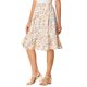thumbnail image 4 of INSPIRE CHIC Falda de Mujer Cintura Elástica Línea A Fluida con Volantes en Capas Floral Midi Beige XL, 4 of 7