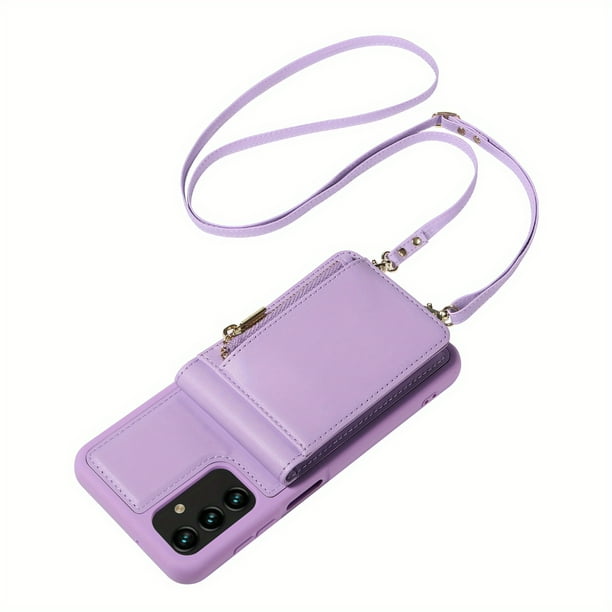 For Samsung Galaxy S21 S22 S23 Ultra A13 5G Wallet Case With RFID Credit Cards Holder, Zipper Leather Case With Wrist Strap, Handbag Case Protective Cover For Women