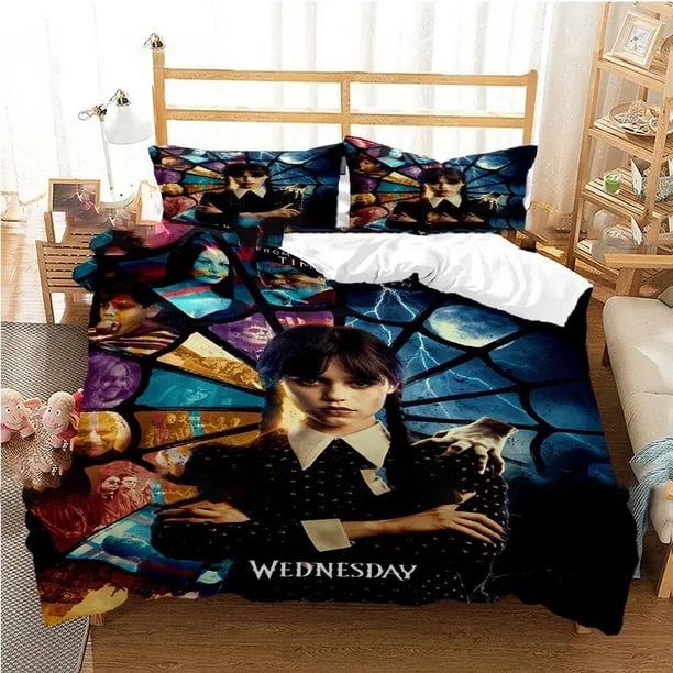 Horror TV Shows Wednesday Addams Bedding Set Boys Girls Twin Queen Size Duvet Cover Pillowcase Bed Kids Adult