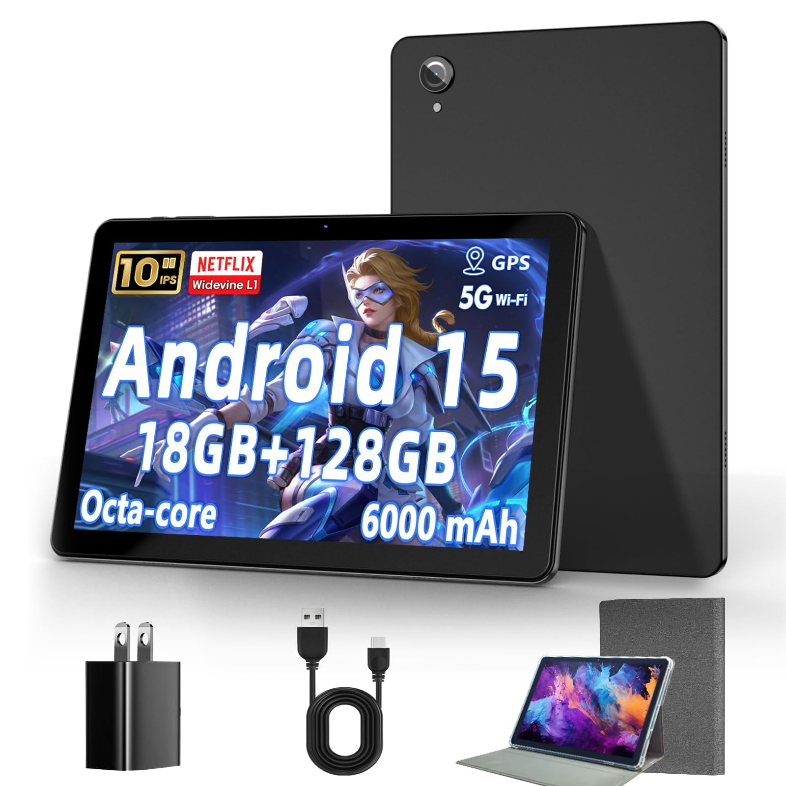 Tablet Aobante Android 15 De 10 Pulgadas, 18 Gb De Ram, 128 Gb De Rom, 1 Tb