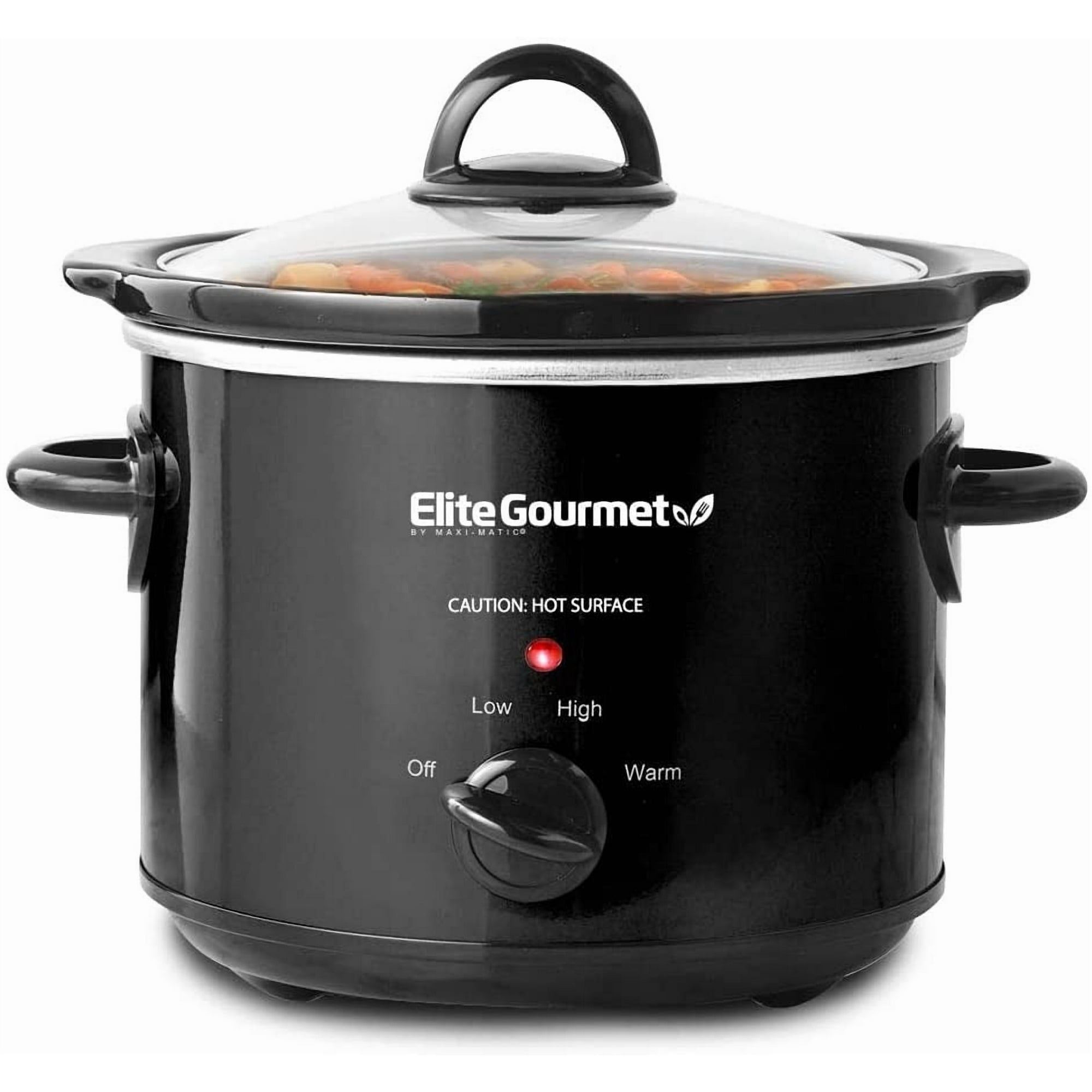 Olla De Cocción Lenta Eléctrica Maxi-matic Elite Gourmet Mst-350b Con Tapa De Vidrio Apta Para Lavavajillas Y Olla De Cerámica