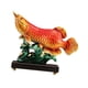 thumbnail image 2 of Estatua De Pez Arowana Escultura De Animal Coleccionable Para Dormitorio Oficina Año Nuevo Verde, 2 of 5