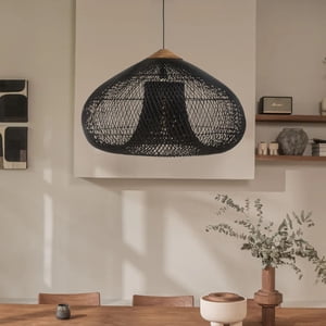 Santú Home & Deco - Lampara Colgante Rattan Negro Etéreo 80Cm