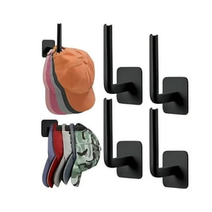 Genérico - Pack De 04 Soportes Perchero Para Sombreros Con Adehesivo Negro